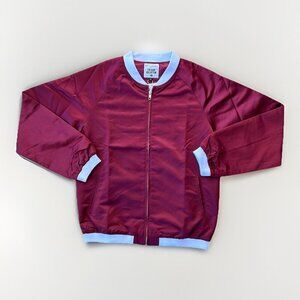NEW The Babe Collection Style Club Satin Burgundy Bomber Women's Jacket Size Med